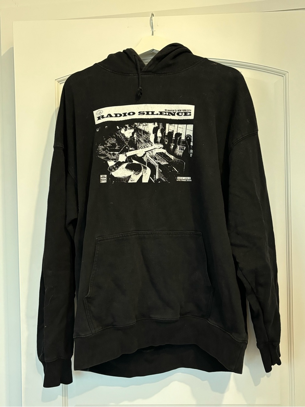 Brandy Melville Black 'Radio Silence' Graphic Hoodie